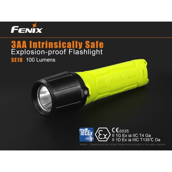 Fenix SE10 - Intrinsically Safe Explosion-Proof LED Flashlight (100 Lumens, 3xAA)