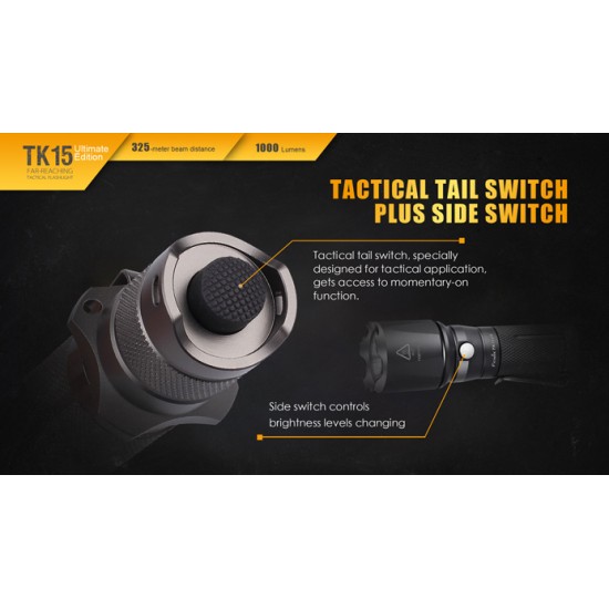 Fenix TK15 Ultimate Edition Tactical LED Flashlight (1x18650, 1000 Lumens)