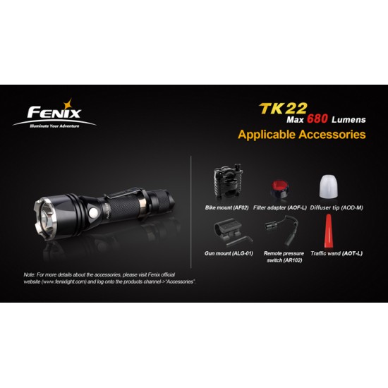 Fenix TK22 XM-L2 (680 Lumens) [UPGRADED/DISCONTINUED]