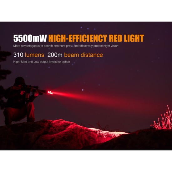 Fenix TK25 Red LED Tactical Flashlight (1000 Lumens, 1x18650) 