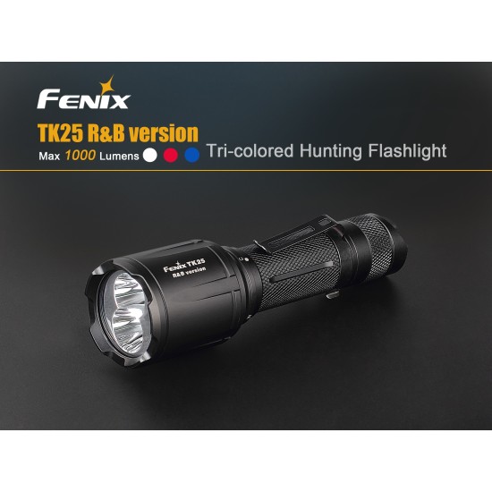 Fenix TK25R&B White, Red and Blue LED Flashlight (1000 Lumens, 1x18650)