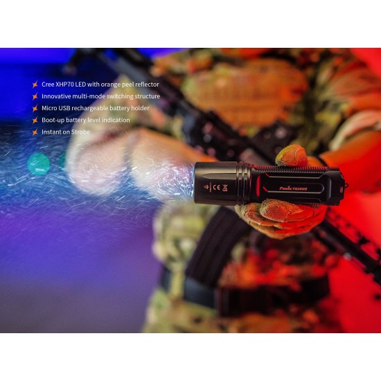 Fenix TK35 Ultimate Edition USB Rechargeable Tactical LED Flashlight 2018 Edition - 3200 Lumens, 300mts, 2x18650