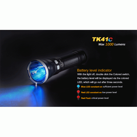 Fenix TK41C - Color LED Flashlight (8xAA, 1000 Lumens)