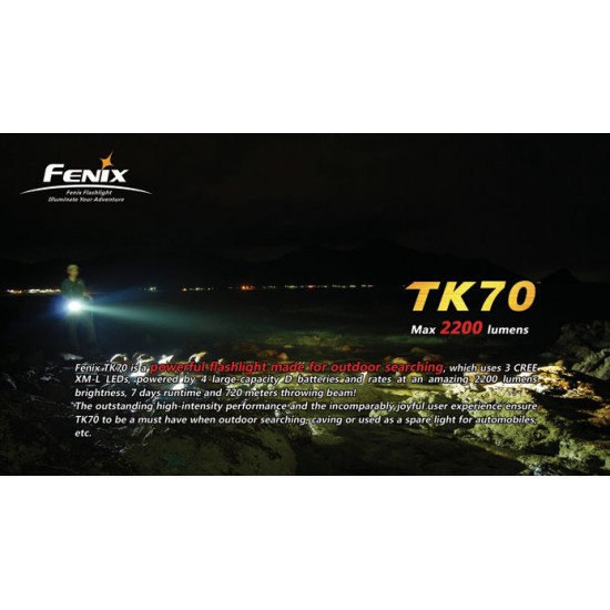 Fenix TK70 - High Power D-Cell Search Light [DISCONTINUED]