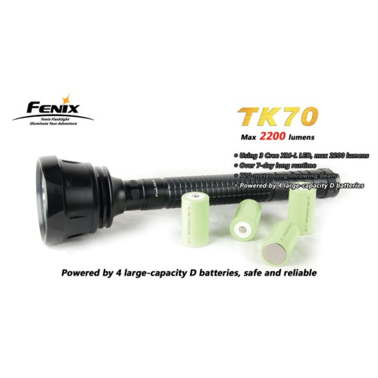 Fenix TK70 - High Power D-Cell Search Light [DISCONTINUED]