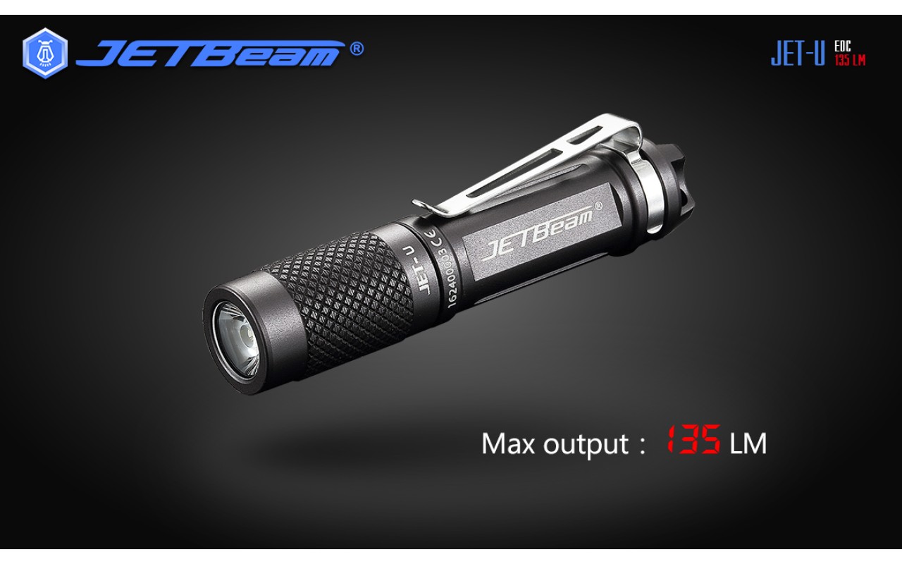 JETBeam JETU Titanium Grey EDC Keychain LED Flashlight EDC