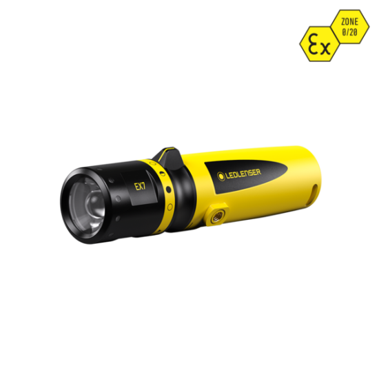 Ledlenser EX7 Intrinsically Safe LED Flashlight (Ex-Zone 0/20), 200 Lumens, 3xAA