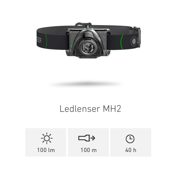 Ledlenser MH2 LED Headlamp, 100 Lumens, 3xAAA 