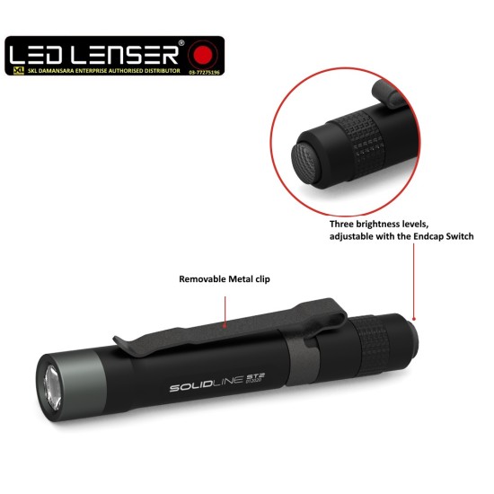 Ledlenser Solidline ST2 LED Flashlight, Penlight, 120 Lumens, 1xAAA