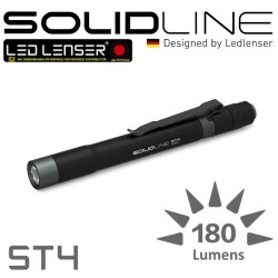 Ledlenser Solidline ST4 LED Flashlight, Pen Light - 180 Lumens, 2xAAA