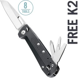 Leatherman Free K2 Multitool Black Made in USA (8 Tools)