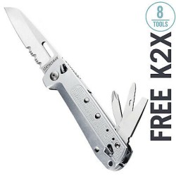 Leatherman Free K2X Multitool Silver Made in USA (8 Tools)