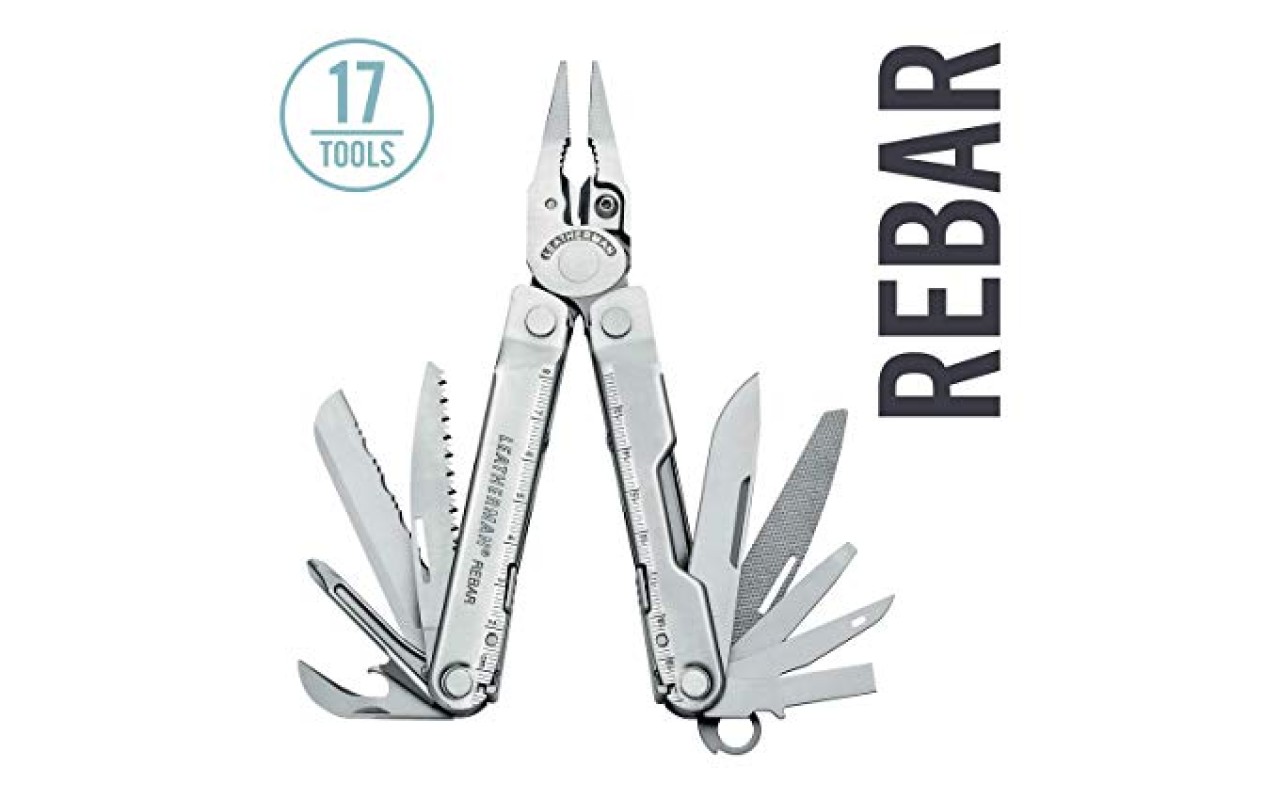 Leatherman Rebar Multitool Silver Made in USA (17Tools) Leatherman