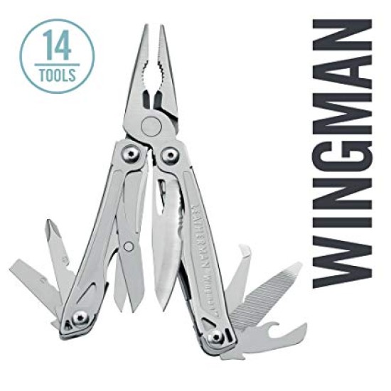 Leatherman Wingman Multitool Silver  Made in USA (14 Tools)