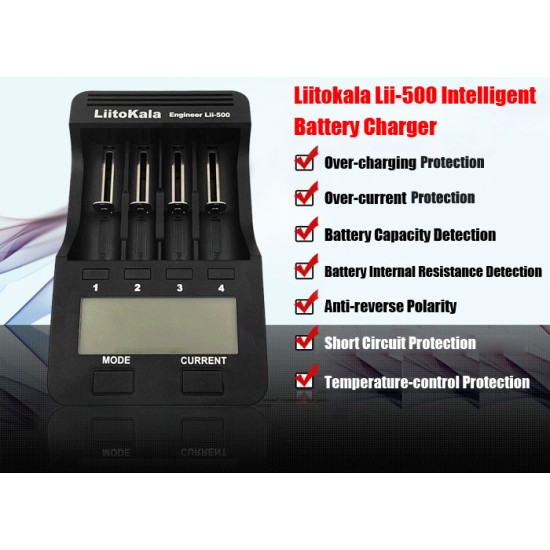 LiitoKala Engineer Lii-500 Smart Universal Battery Charger, Battery Capacity Tester, Power Bank for Li-ion, Ni-MH, LiFePO4