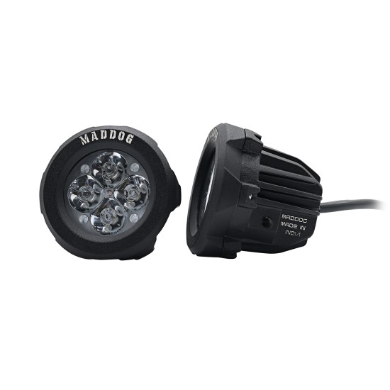 Maddog Scout-X Auxiliary Light / Fog Light Pair for Bikes (4800 Lumens, 40W, 200mts)