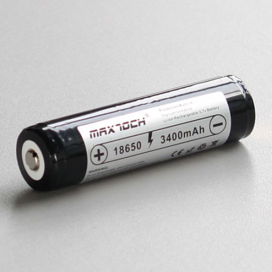 Maxtoch 18650 3400mah 3.7v Rechargeable Li-ion Battery (Flat Top) 