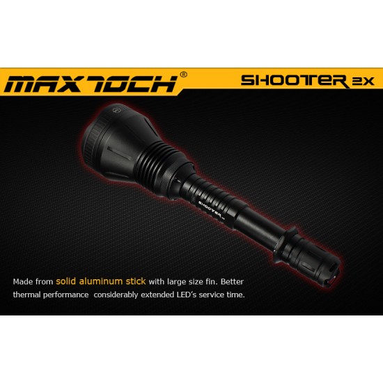 Maxtoch Shooter 2X Long Range Thrower LED Flashlight (1450 Lumens, 1200 mts, 2x18650)