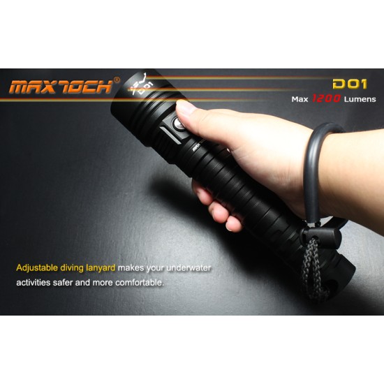 Maxtoch D01 Diving Flashlight, CREE XM-L2 U2, 1200 Lumens (2x26650) Throw Version