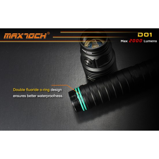 Maxtoch D01 Diving Flashlight, MT-G2, 2000 Lumens (2x26650) Flood Version