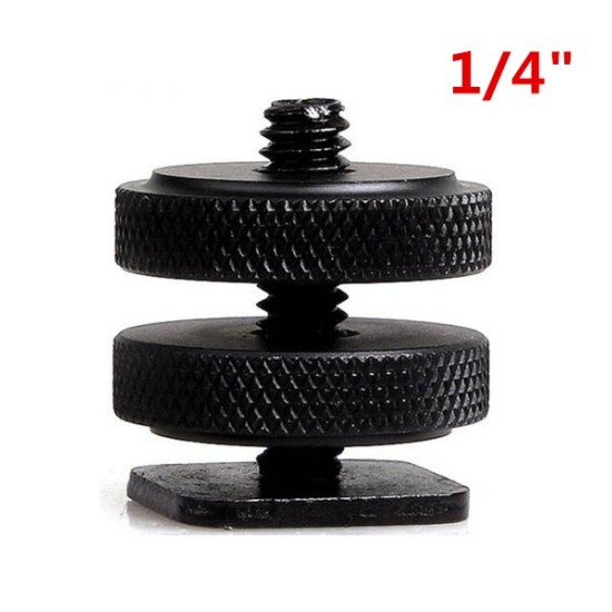 1/4" Flash Hot Shoe Adapter Screw Mount Double Layer
