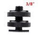 3/8" Flash Hot Shoe Adapter Screw Mount Double Layer