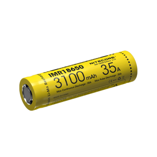 Nitecore IMR 18650 3100mAh 35A High Discharge Battery (New, Flat Top)