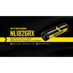 Nitecore 18650 2600mah Input and Output USB-C Rechargeable Battery (NL1826RX), Limited Stock