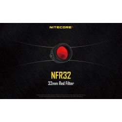 Nitecore 32mm Filter - Red for 32mm Head Flashlights (for P20iX, P20i, P20iUV, P20V2, P20UV V2) 