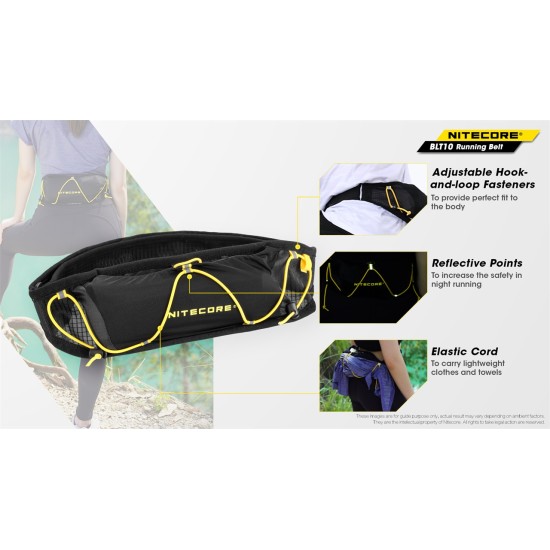 Nitecore BLT10 Running Belt - Lightweight, Breathable and Anti-slide for Trail Running, Trekking, Mountaineering, Cycling