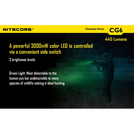 Nitecore CG6 - Chameleon Series Tactical Flashlight (Green LED)