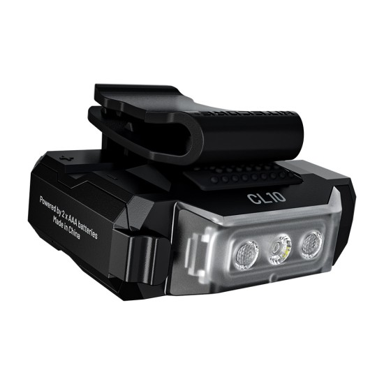 Nitecore CL10 Red-Blue Police Duty Flashing Clip-on Light, Cap Light (45 Lumens, 2x AAA)
