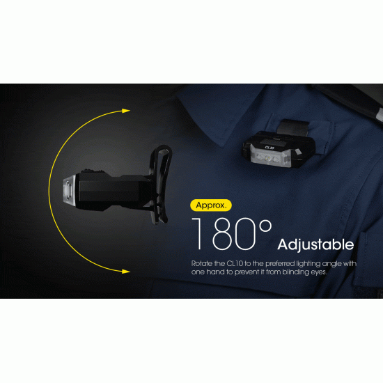 Nitecore CL10 Red-Blue Police Duty Flashing Clip-on Light, Cap Light (45 Lumens, 2x AAA)