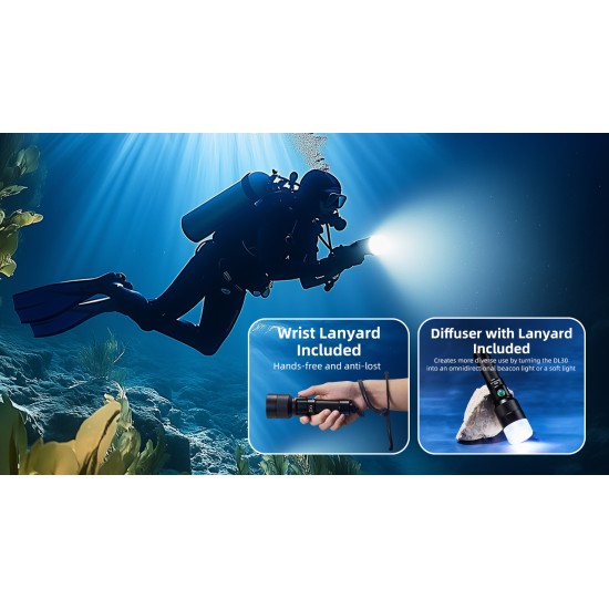 Nitecore DL30 100mts Diving Flashlight for Underwater Sport with White Outputs (1100 Lumens, 1x21700)