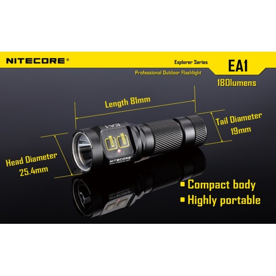 Nitecore EA1 - AA Flashlight (180 Lumens) [DISCONTINUED & UPGRADED]