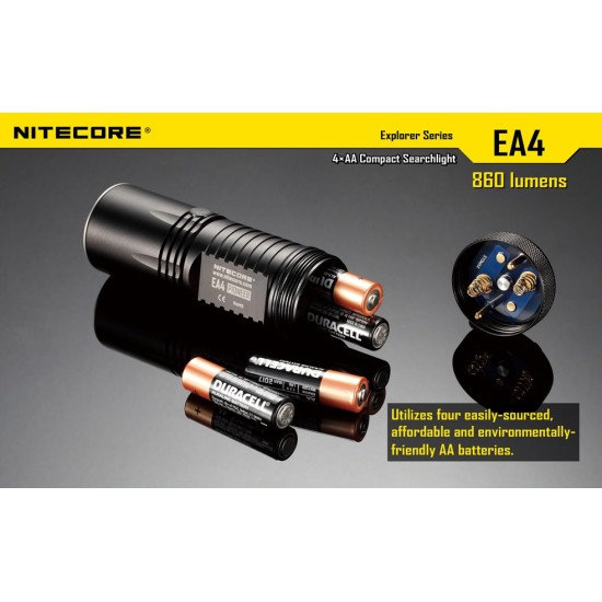Nitecore EA4 Pioneer - Powerful AA Flashlight (860 Lumens, 4xAA)  [DISCONTINUED]