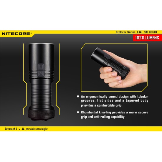 Nitecore EA41W Neutral White, Powerful AA LED Flashlight, (1020 Lumens, 4xAA)