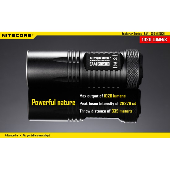 Nitecore EA41W Neutral White, Powerful AA LED Flashlight, (1020 Lumens, 4xAA)