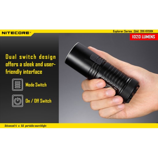 Nitecore EA41W Neutral White, Powerful AA LED Flashlight, (1020 Lumens, 4xAA)