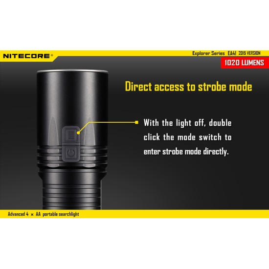 Nitecore EA41W Neutral White, Powerful AA LED Flashlight, (1020 Lumens, 4xAA)