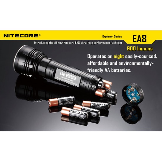 Nitecore EA8 Caveman - Powerful AA Flashlight (900 Lumens, 8xAA)  [DISCONTINUED]