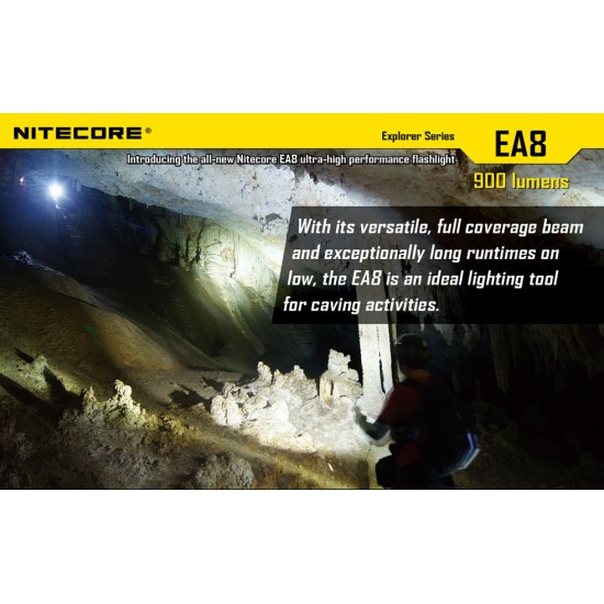 Nitecore EA8 Caveman - Powerful AA Flashlight (900 Lumens, 8xAA)  [DISCONTINUED]