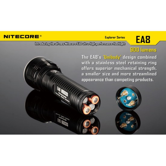 Nitecore EA8 Caveman - Powerful AA Flashlight (900 Lumens, 8xAA)  [DISCONTINUED]