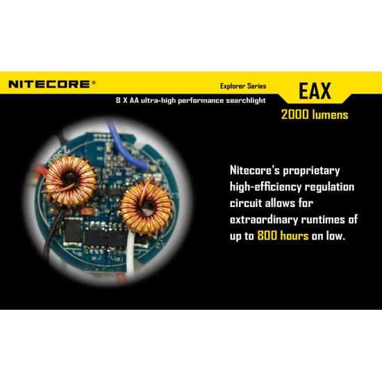 Nitecore EAX Hammer Searchlight - Powerful AA Flashlight (2000 Lumens) [DISCONTINUED]