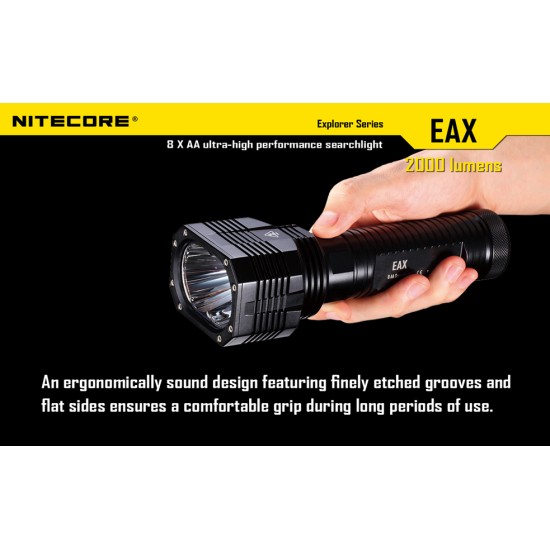 Nitecore EAX Hammer Searchlight - Powerful AA Flashlight (2000 Lumens) [DISCONTINUED]