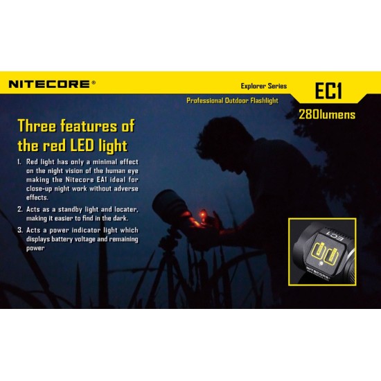 Nitecore EC1 - CR123A Flashlight (280 Lumens, 1xCR123A) [DISCONTINUED & UPGRADED]