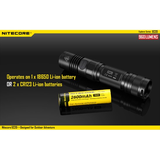 Nitecore EC20 LED Flashlight (960 Lumens, 1x18650) 