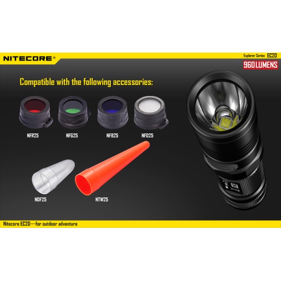 Nitecore EC20 LED Flashlight (960 Lumens, 1x18650) 