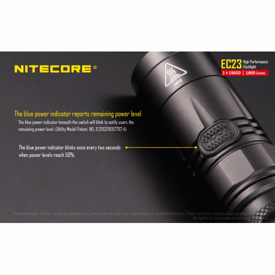 Nitecore EC23 - High Output EDC LED Flashlight (1800 Lumens, 1xIMR18650)