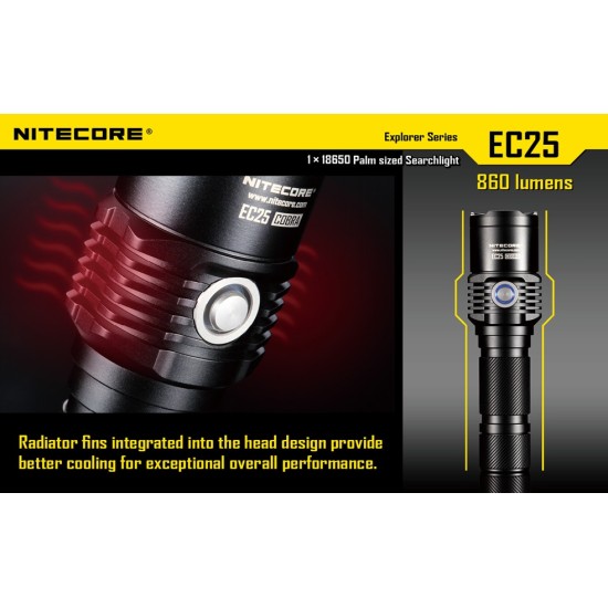 Nitecore EC25 Cobra - Compact 18650 Flashlight, 860 Lumens [DISCONTINUED]